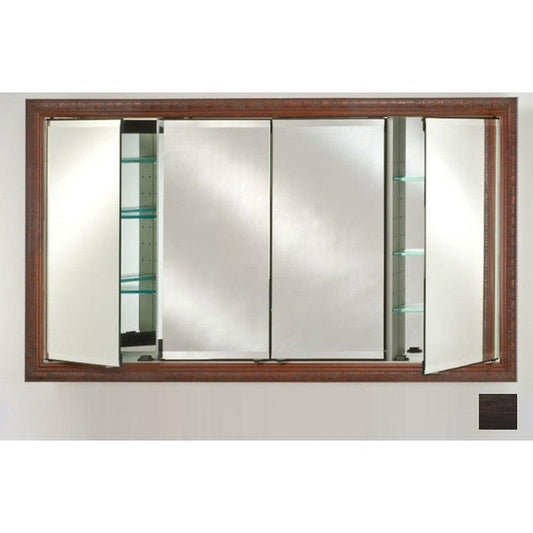 Afina Signature 63" x 36" Tribeca Espresso Recessed Four Door Medicine Cabinet With Beveled Edge Mirror