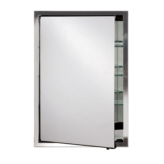 Afina Urban Steel 16" x 28" Polished Finish Recessed Reversible Hinged Single Door Medicine Cabinet