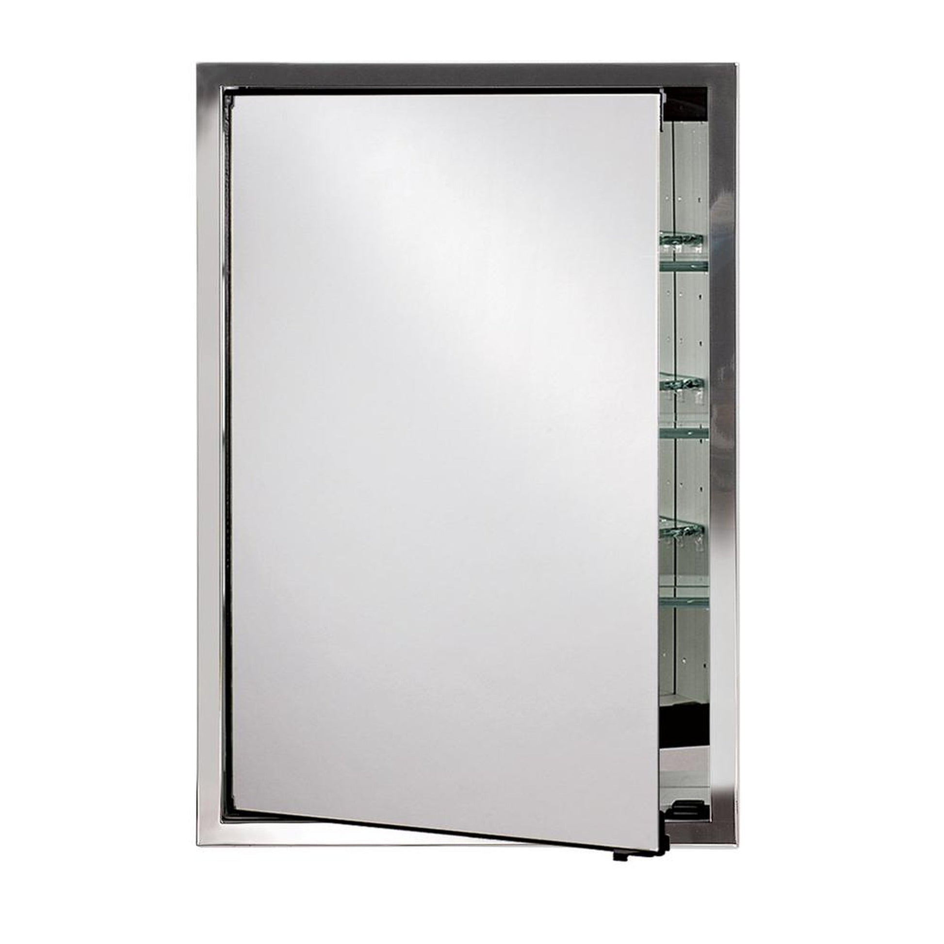 Afina Urban Steel 22" x 28" Polished Finish Recessed Reversible Hinged Single Door Medicine Cabinet