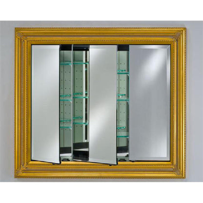 Afina Vanderbilt 51" x 40" Baroque Antique Gold Recessed Large Triple Door Medicine Cabinet