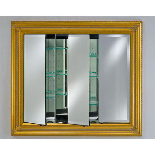 Afina Vanderbilt 51" x 40" Baroque Antique Gold Recessed Large Triple Door Medicine Cabinet
