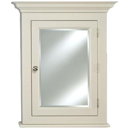 Afina Wilshire I Large Biscuit Surface Mount Right Hinged Single Door Medicine Cabinet With Beveled Edge Mirror