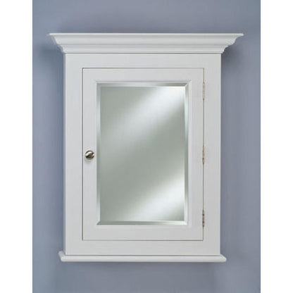 Afina Wilshire II Small White Semi-Recessed Right Hinged Single Door Medicine Cabinet With Beveled Edge Mirror