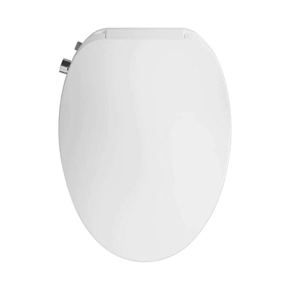 Aim to Wash! 20" Elongated White Electric Smart Bidet Toilet Seat With Knob Control Operation