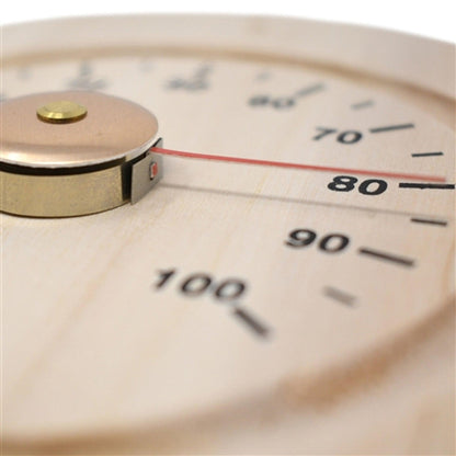 Aleko 6" Handcrafted Analog Hygrometer Clock Sauna Accessory in Pine Wood Finish