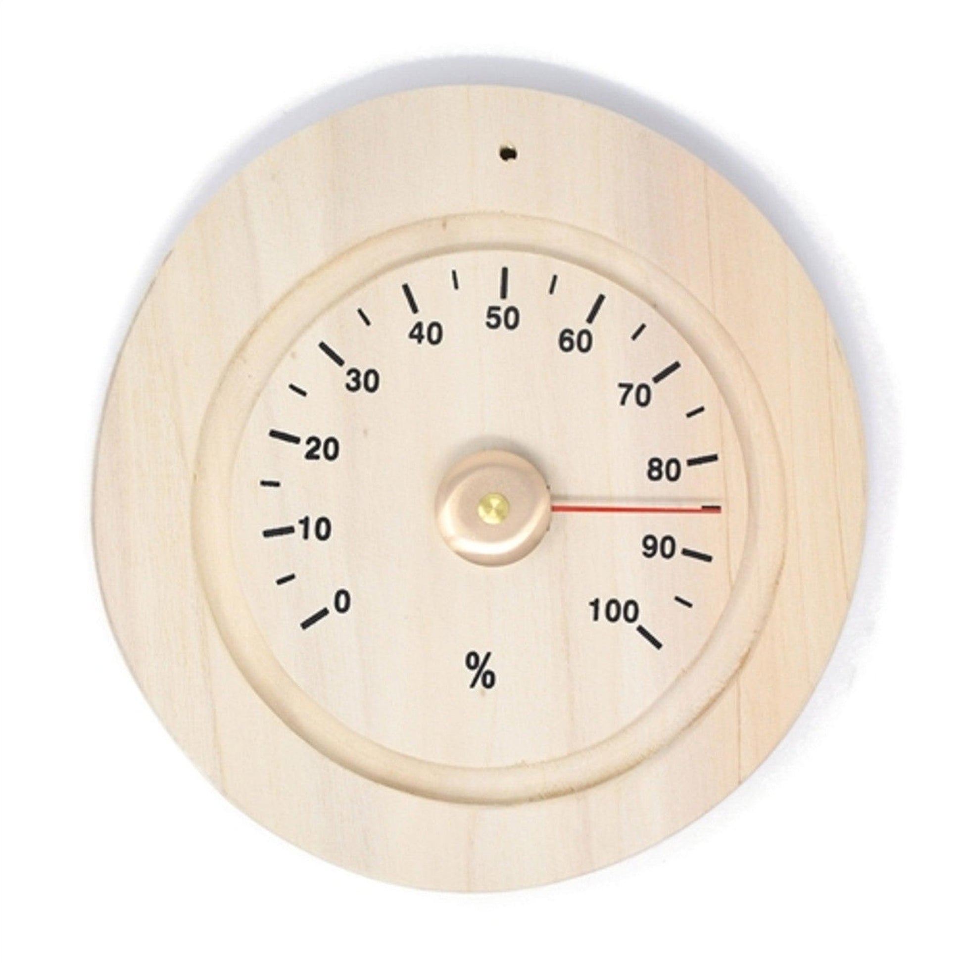 Aleko 6" Handcrafted Analog Hygrometer Clock Sauna Accessory in Pine Wood Finish