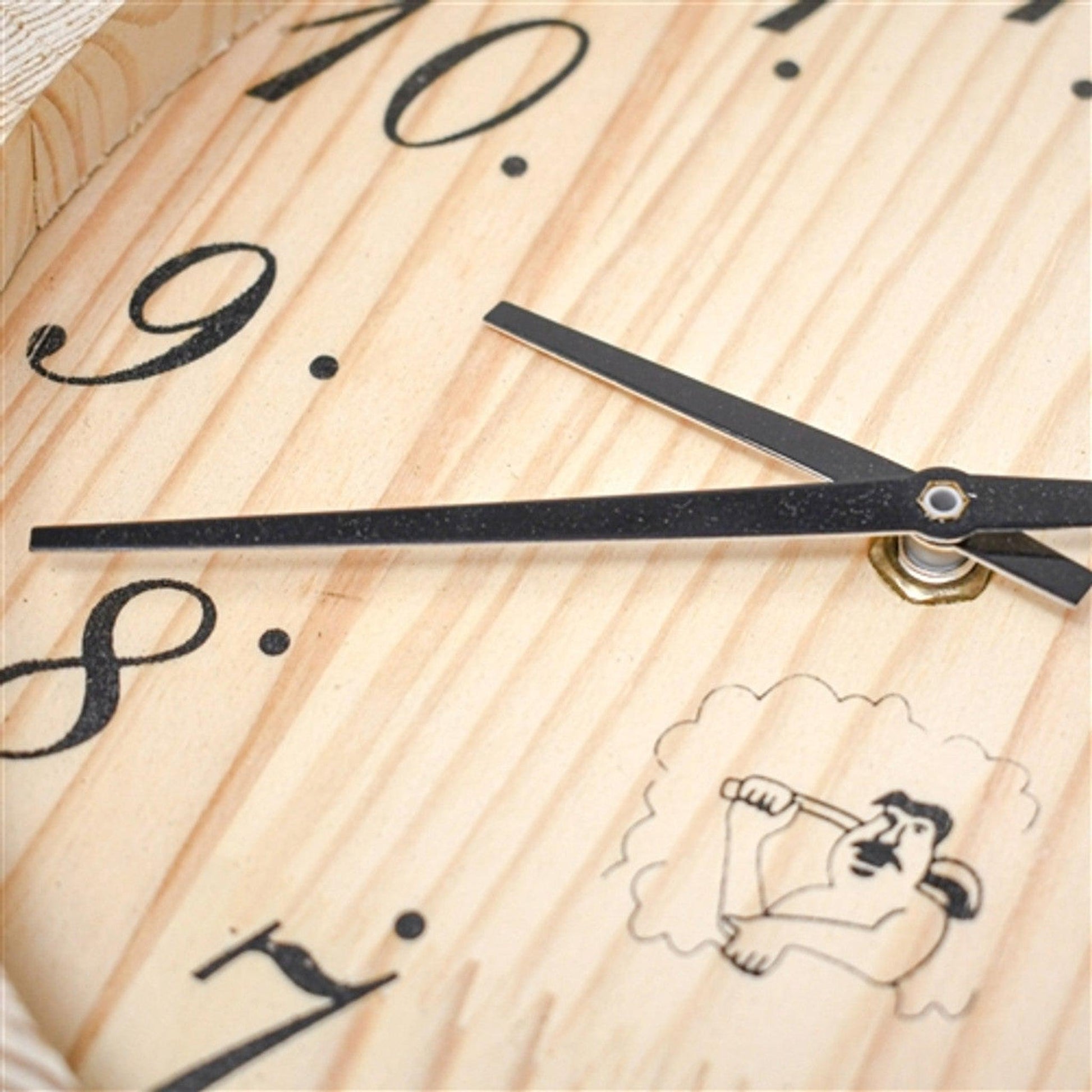 Aleko 8" Handcrafted Analog Sauna Clock Accessory in Pine Wood Finish