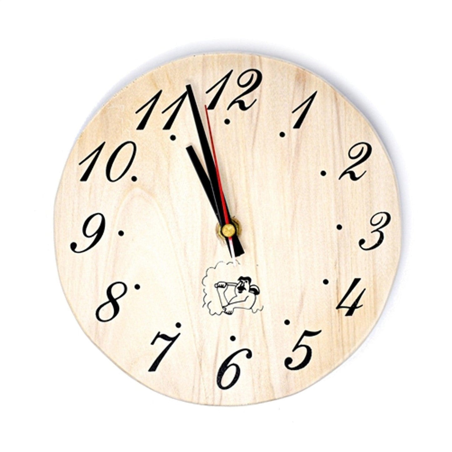 Aleko 8" Handcrafted Sleek Analog Sauna Clock Accessory in Pine Wood Finish