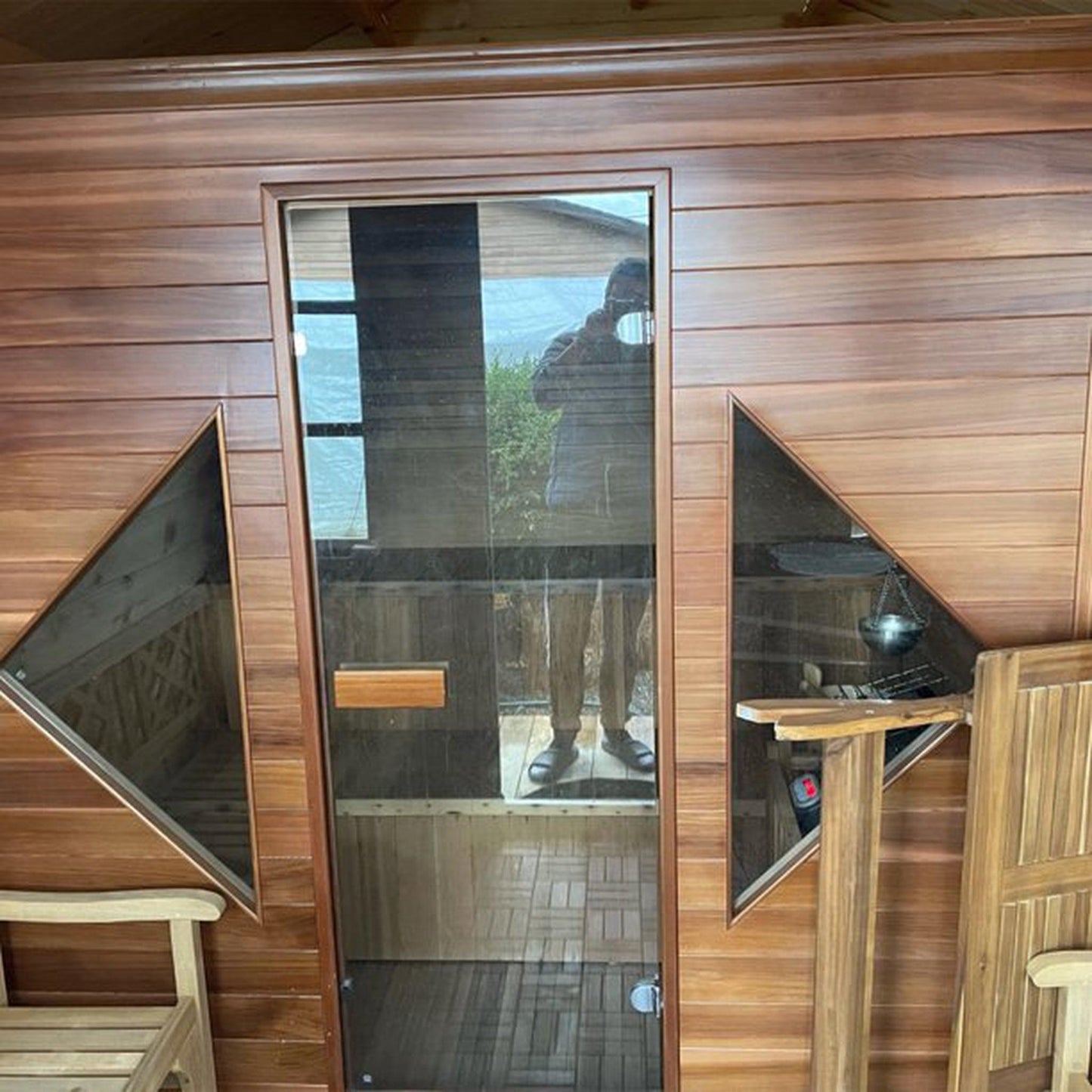 Aleko Canadian Red Cedar 4-5 Person Indoor Wet Dry Sauna With 4.5 kW ETL Certified Harvia KIP Electric Sauna Heater