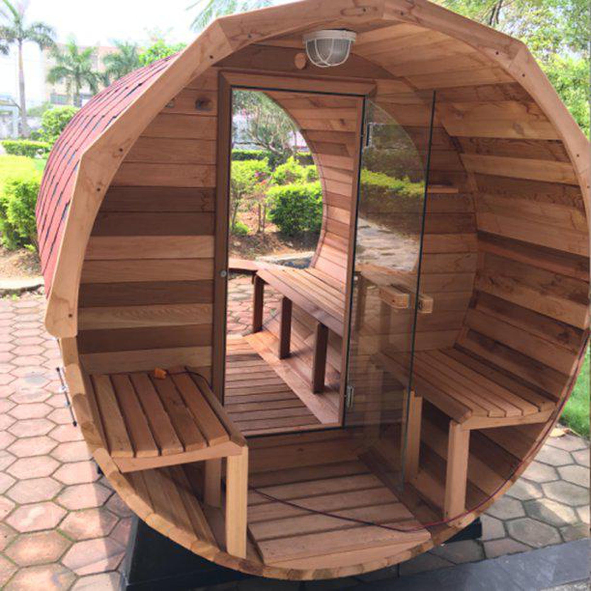 Aleko Red Cedar 5 Person Indoor/Outdoor Wet Dry Sauna With 4.5 kW ETL Certified Sauna Heater