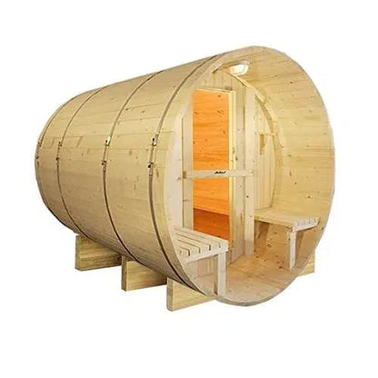 Aleko White Pine Barrel 5 Person Indoor/Outdoor Wet Dry Sauna With 4.5 kW ETL Certified Electric Sauna Heater