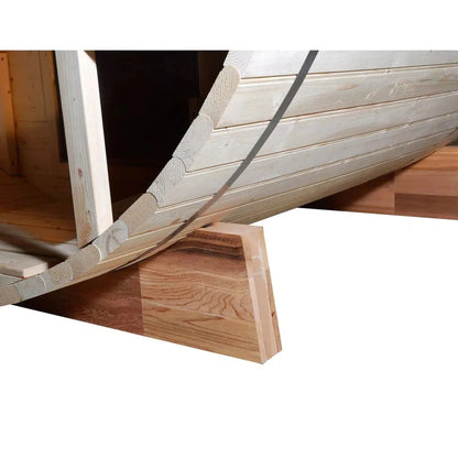 Aleko White Pine Barrel 6 Person Indoor/Outdoor Wet Dry Sauna With 8 kW ETL Certified Electric Sauna Heater
