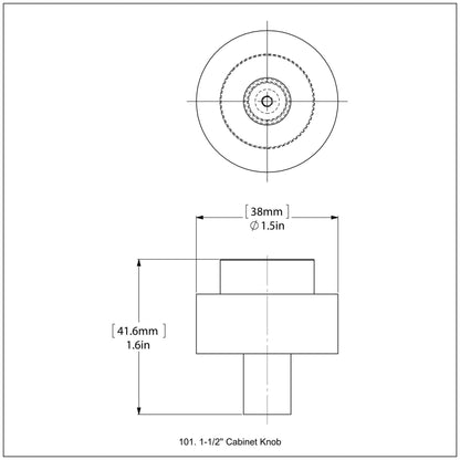 Allied Brass 101 1.5" Antique Brass Solid Brass Cabinet Knob