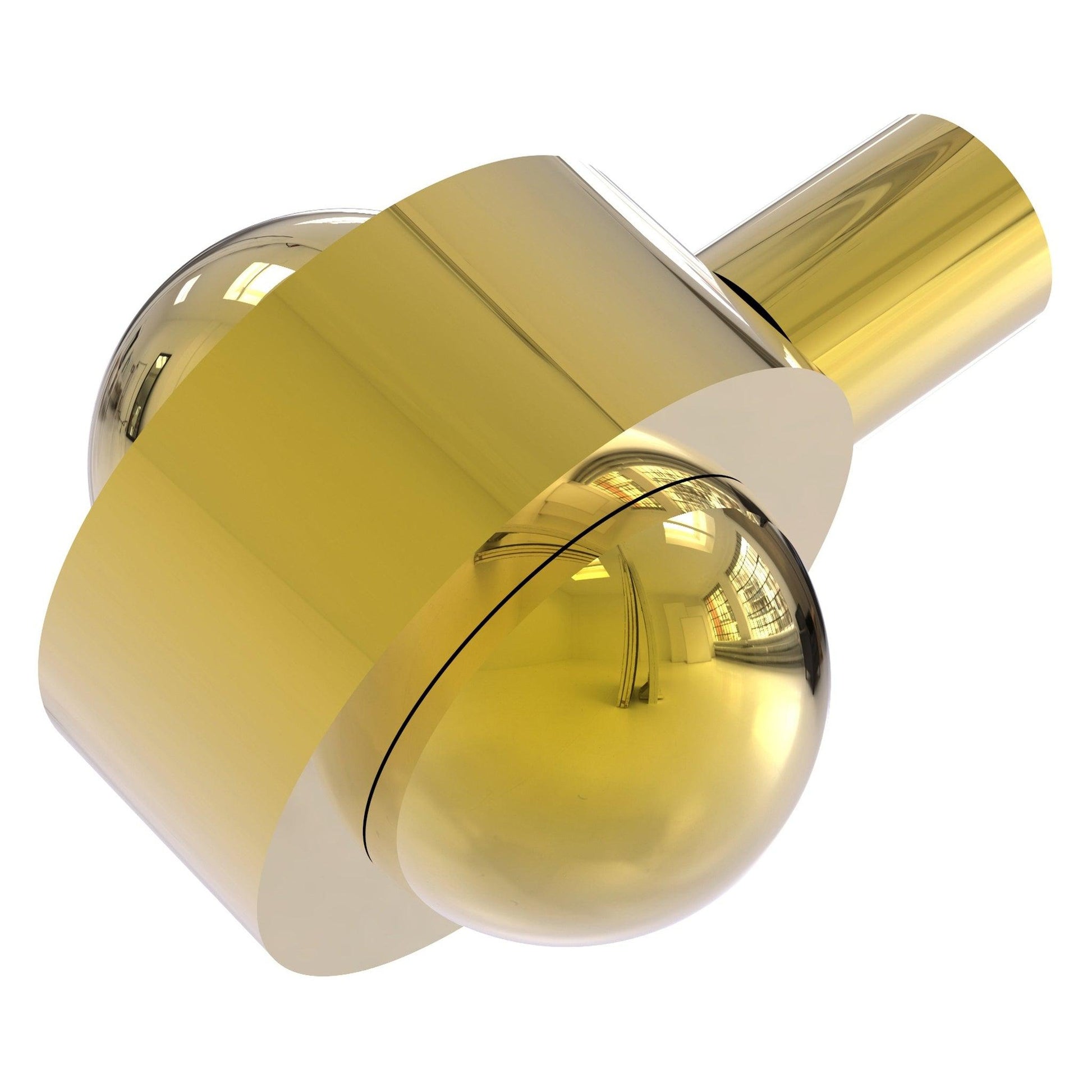 Allied Brass 102A 1.5" Polished Brass Solid Brass Cabinet Knob