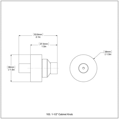 Allied Brass 103 1.75" Antique Brass Solid Brass Cabinet Knob