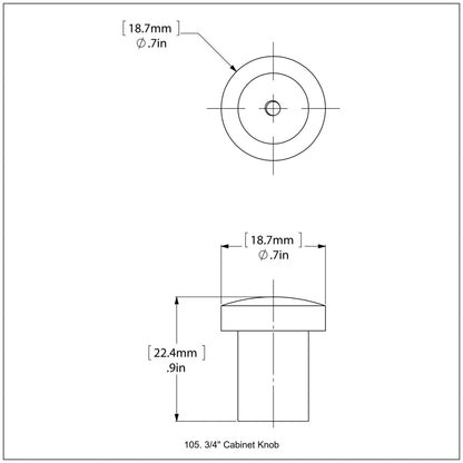 Allied Brass 105 0.75" Brushed Bronze Solid Brass Cabinet Knob