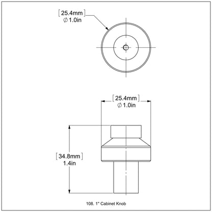 Allied Brass 108 1" Brushed Bronze Solid Brass Cabinet Knob