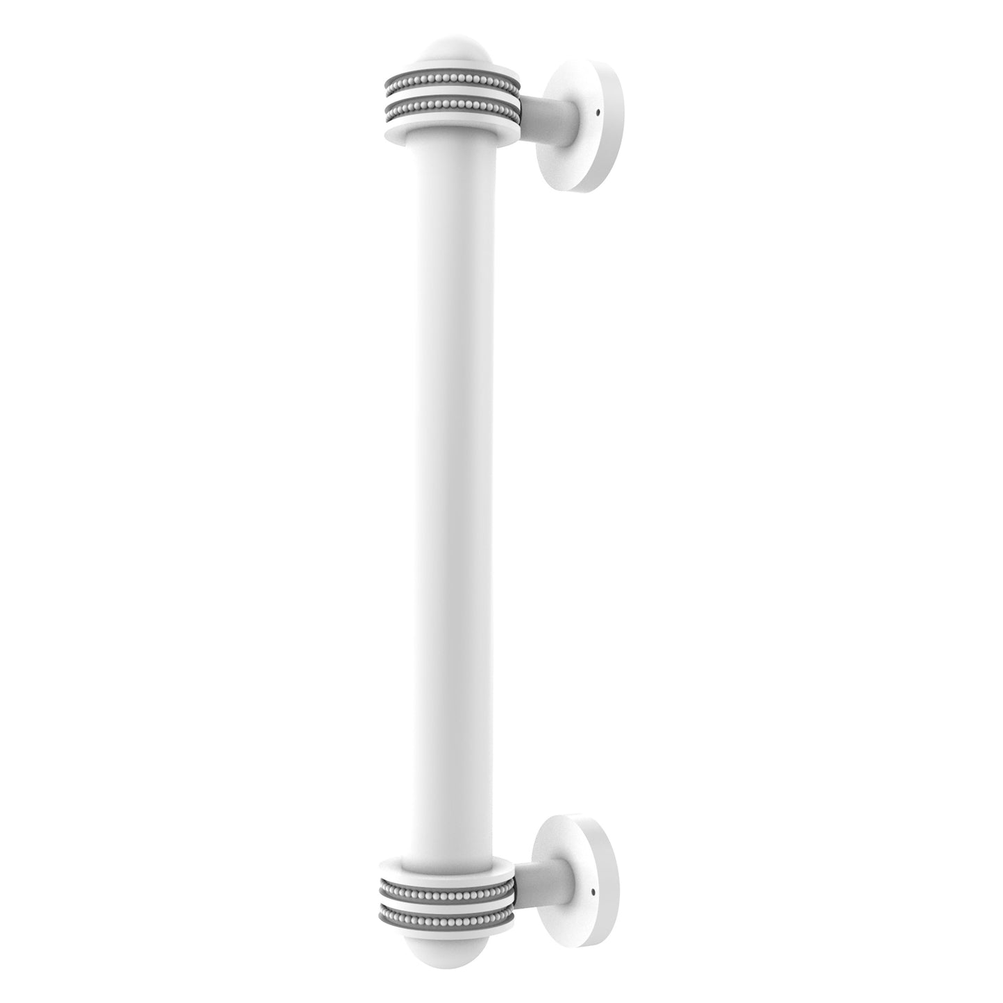 Allied Brass 402AD 8" x 2.5" Matte White Solid Brass Door Pull With Dotted Accents