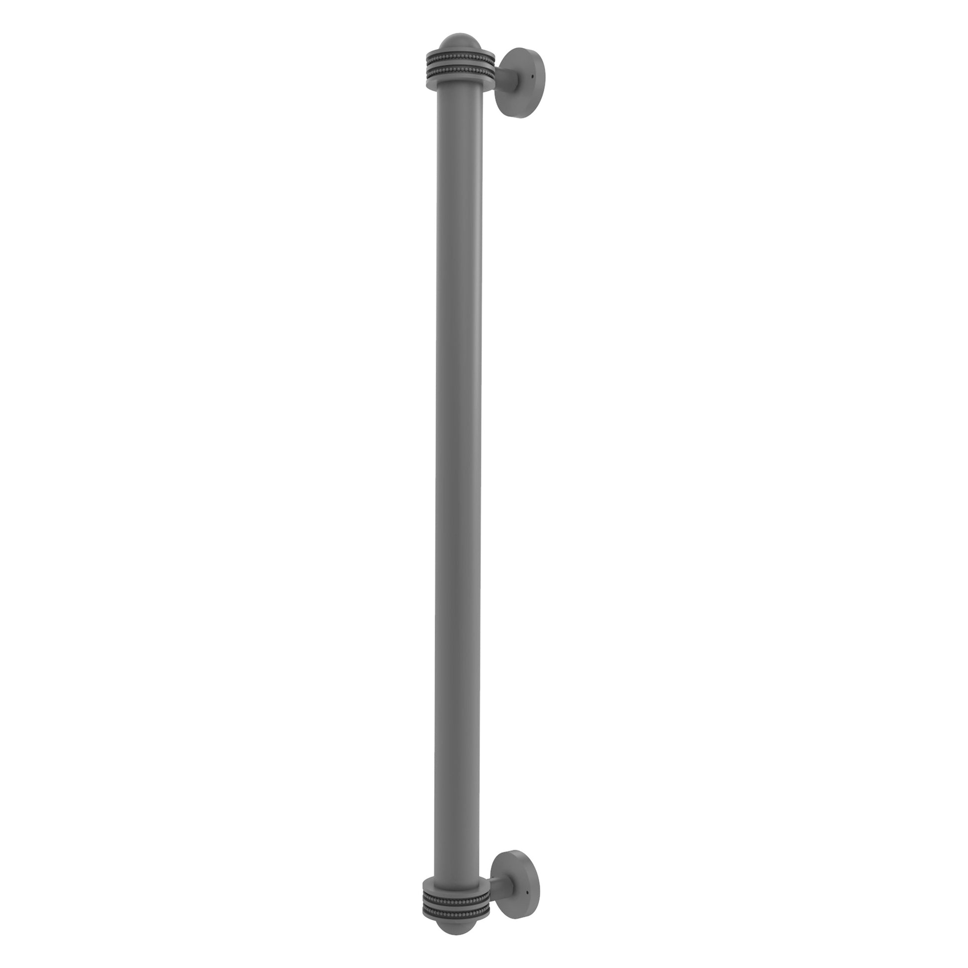 Allied Brass 402AD-RP 19.6" x 2.1" Matte Gray Solid Brass Refrigerator Pull With Dotted Accents