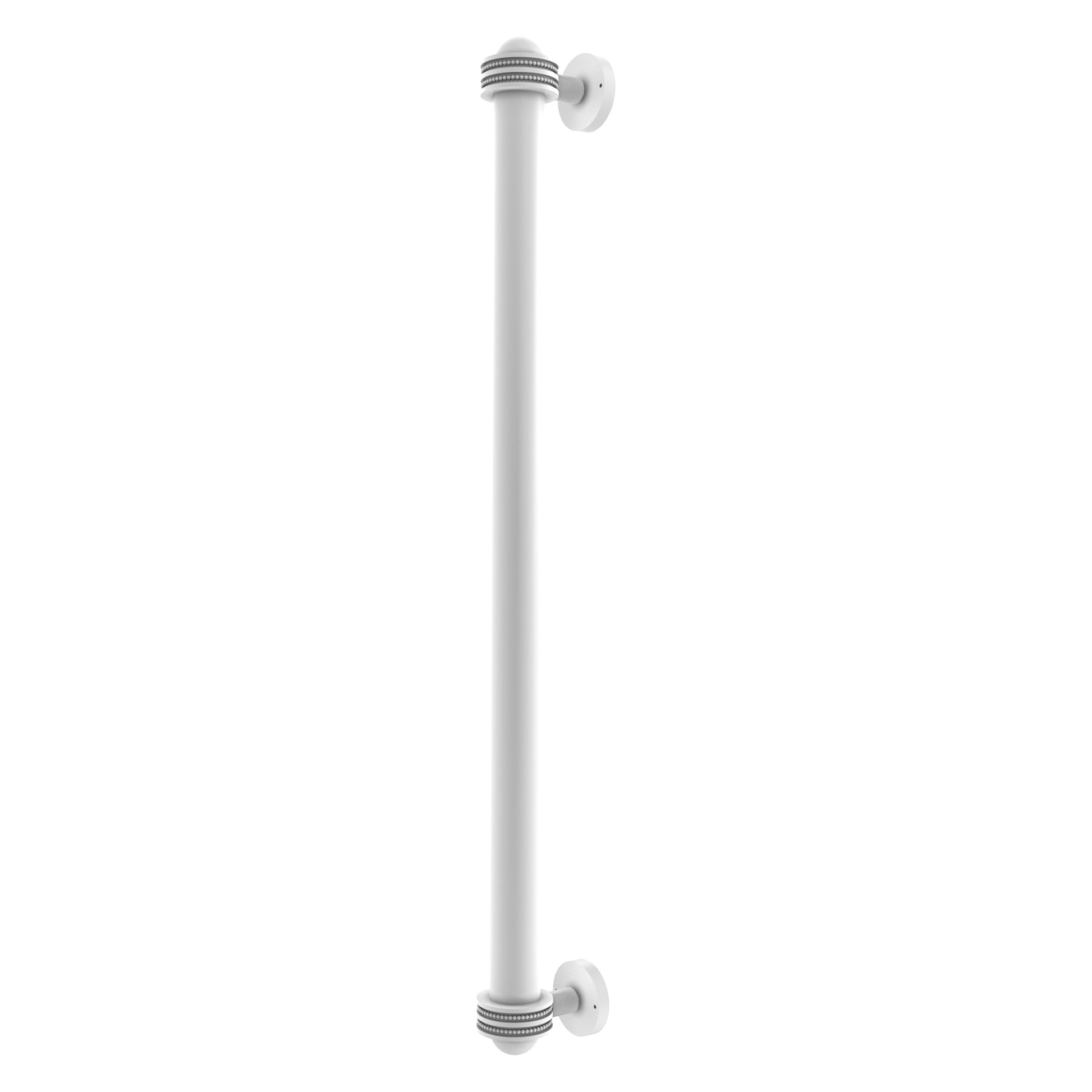 Allied Brass 402AD-RP 19.6" x 2.1" Matte White Solid Brass Refrigerator Pull With Dotted Accents