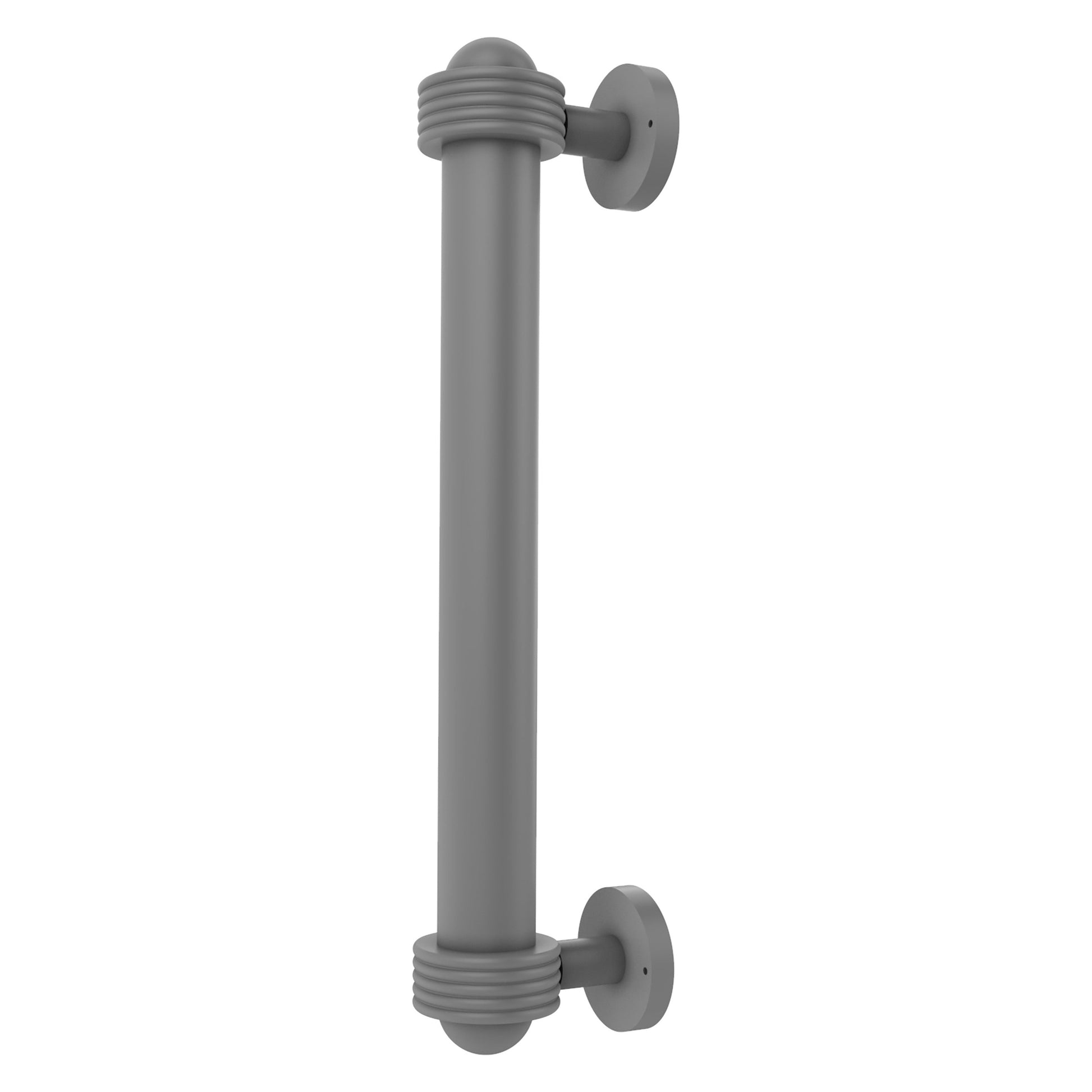 Allied Brass 402AG 8" x 2.5" Matte Gray Solid Brass Door Pull With Grooved Accents