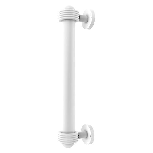 Allied Brass 402AG 8" x 2.5" Matte White Solid Brass Door Pull With Grooved Accents