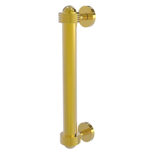 Allied Brass 402AG 8" x 2.5" Polished Brass Solid Brass Door Pull With Grooved Accents