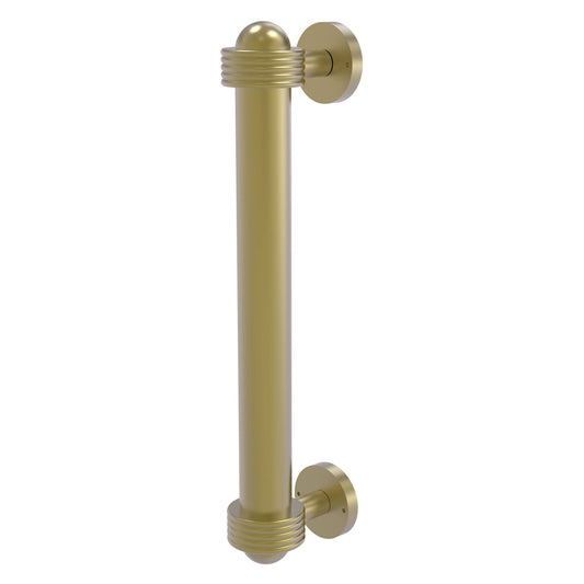 Allied Brass 402AG 8" x 2.5" Satin Brass Solid Brass Door Pull With Grooved Accents