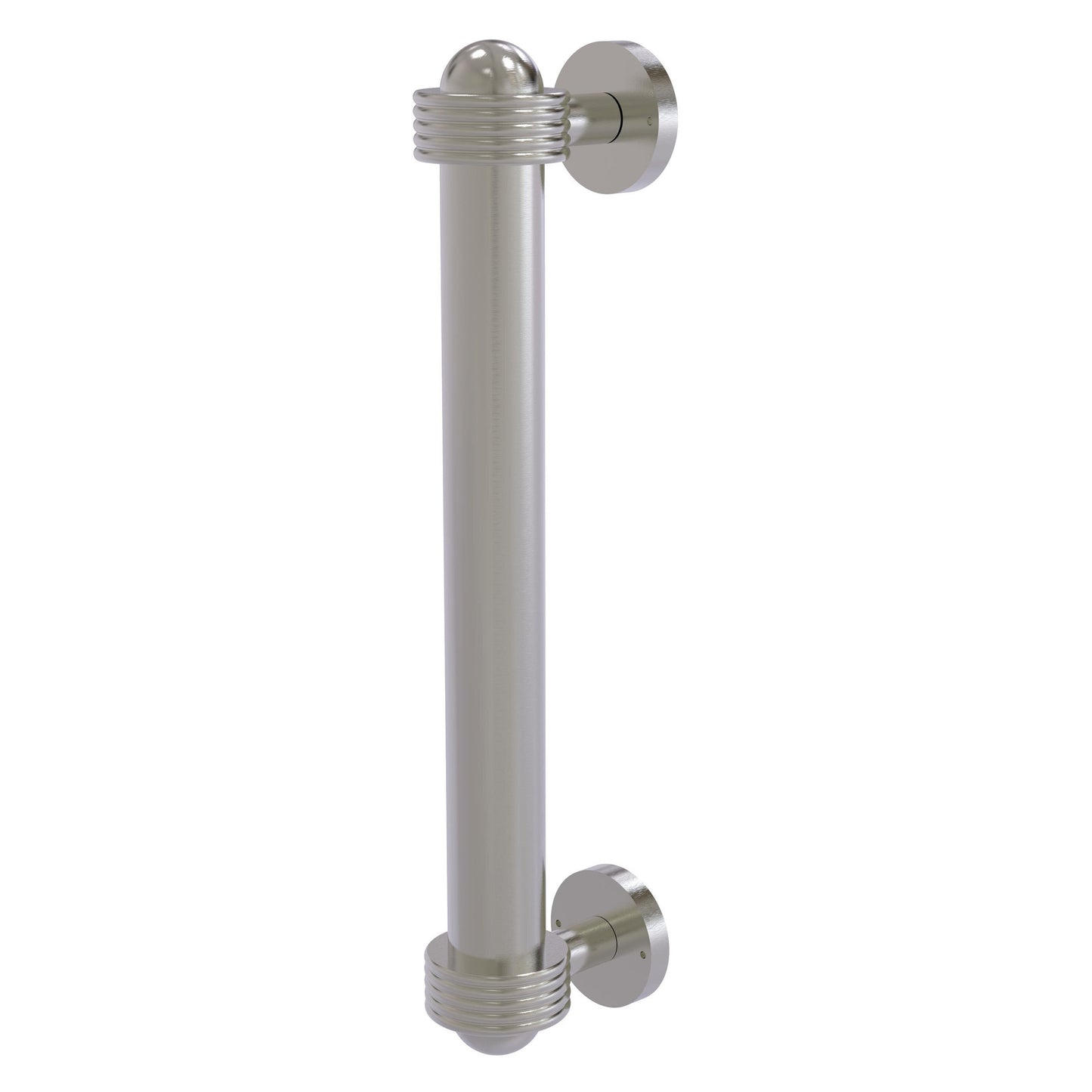Allied Brass 402AG 8" x 2.5" Satin Nickel Solid Brass Door Pull With Grooved Accents