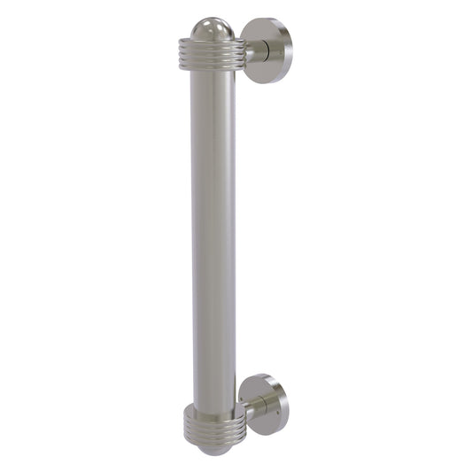 Allied Brass 402AG 8" x 2.5" Satin Nickel Solid Brass Door Pull With Grooved Accents