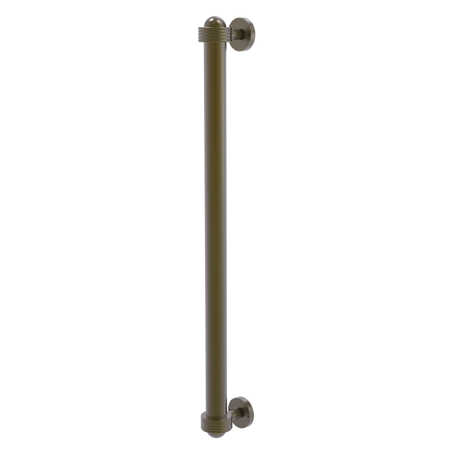 Allied Brass 402AG-RP 19.6" x 2.1" Antique Brass Solid Brass Refrigerator Pull With Grooved Accents