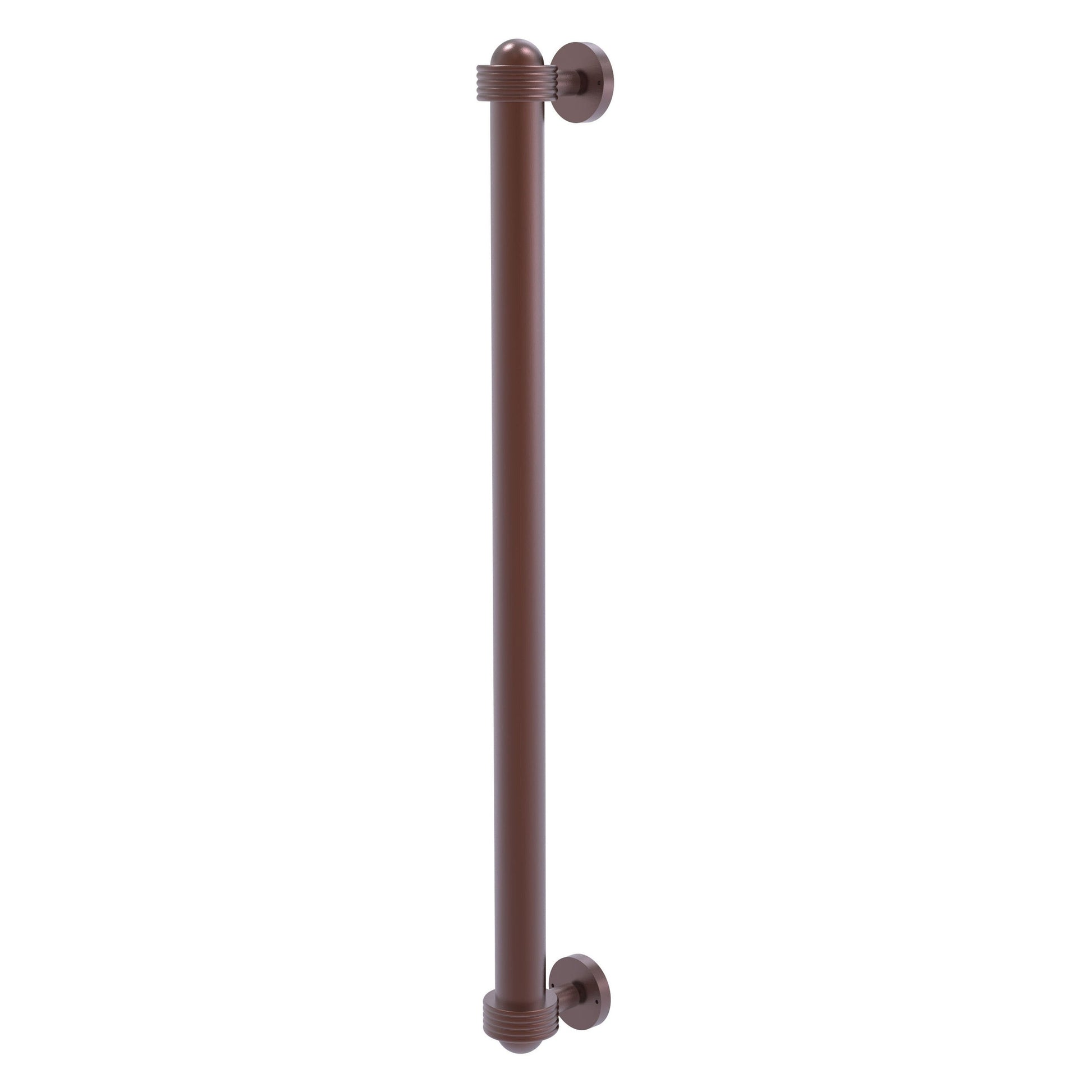 Allied Brass 402AG-RP 19.6" x 2.1" Antique Copper Solid Brass Refrigerator Pull With Grooved Accents