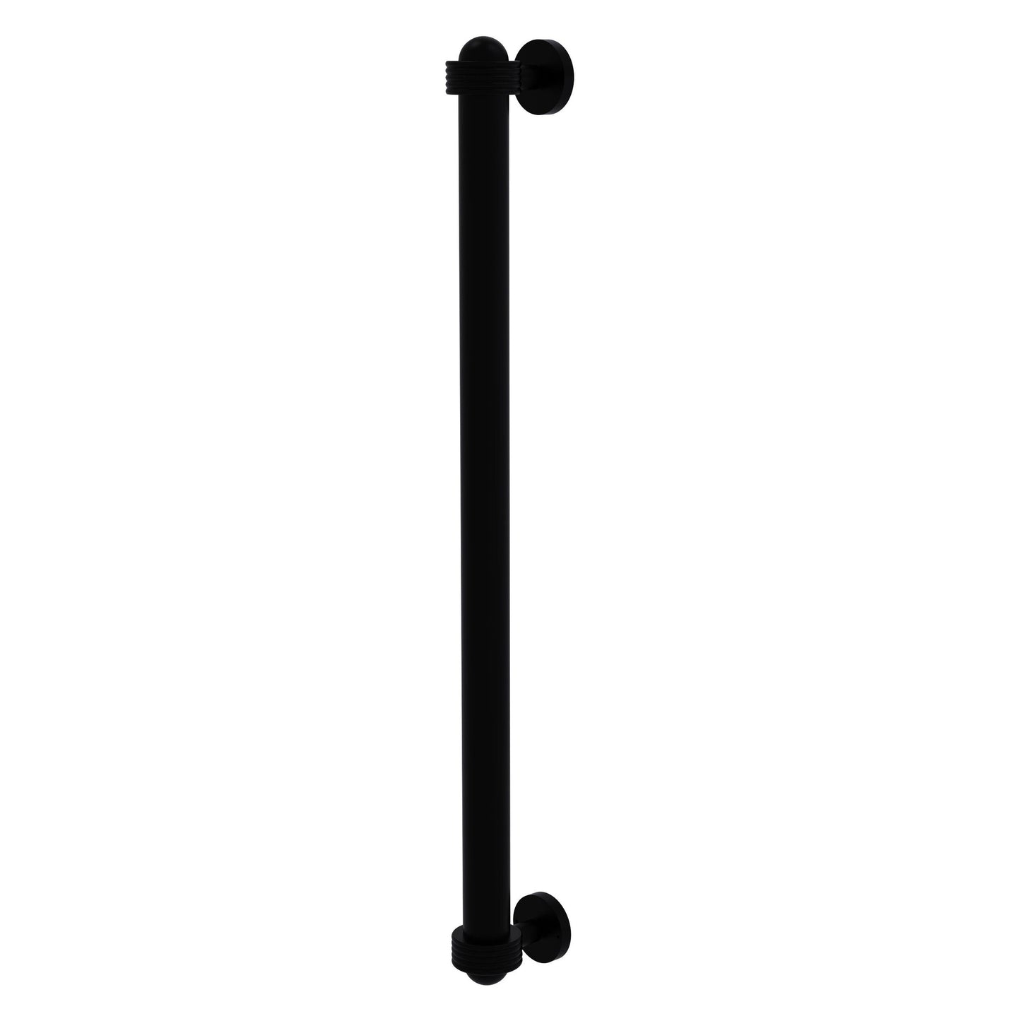 Allied Brass 402AG-RP 19.6" x 2.1" Matte Black Solid Brass Refrigerator Pull With Grooved Accents