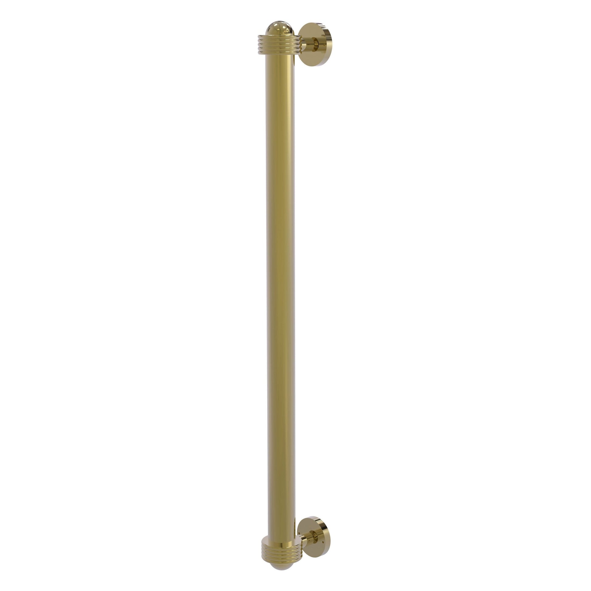 Allied Brass 402AG-RP 19.6" x 2.1" Unlacquered Brass Solid Brass Refrigerator Pull With Grooved Accents