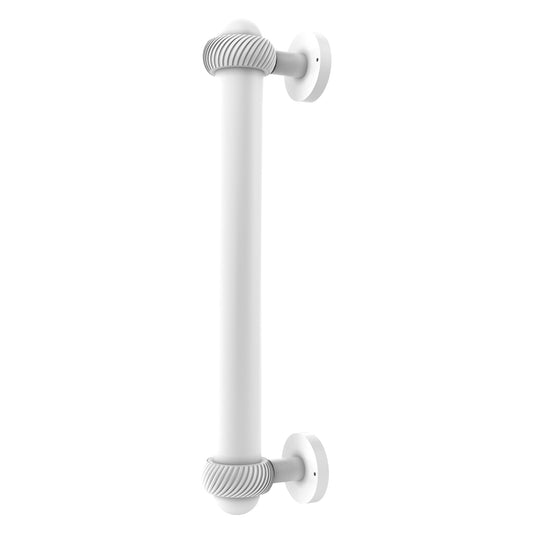 Allied Brass 402AT 8" x 2.5" Matte White Solid Brass Door Pull With Twisted Accents