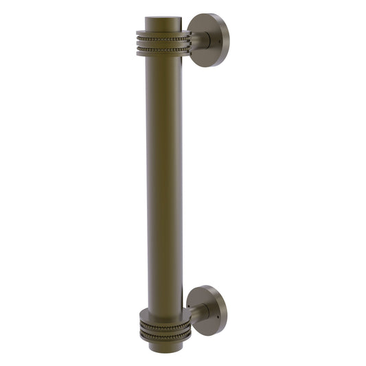 Allied Brass 402D 8" x 2.9" Antique Brass Solid Brass Door Pull With Dotted Accents