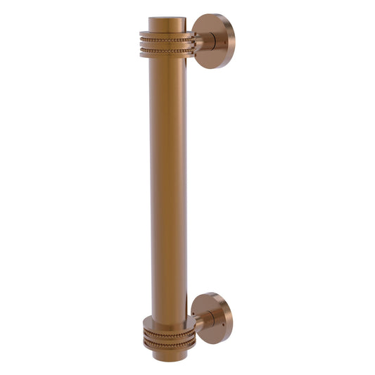 Allied Brass 402D 8" x 2.9" Brushed Bronze Solid Brass Door Pull With Dotted Accents