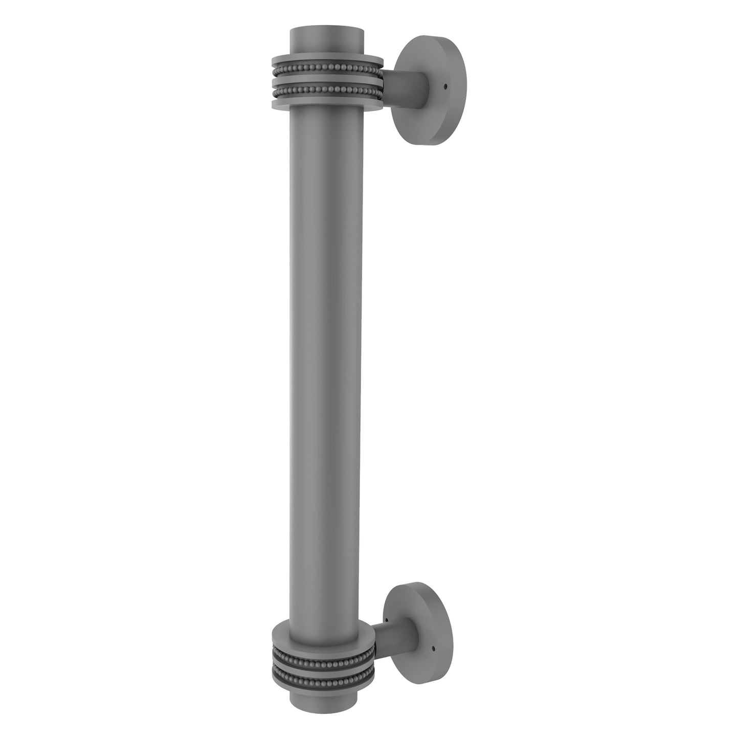 Allied Brass 402D 8" x 2.9" Matte Gray Solid Brass Door Pull With Dotted Accents