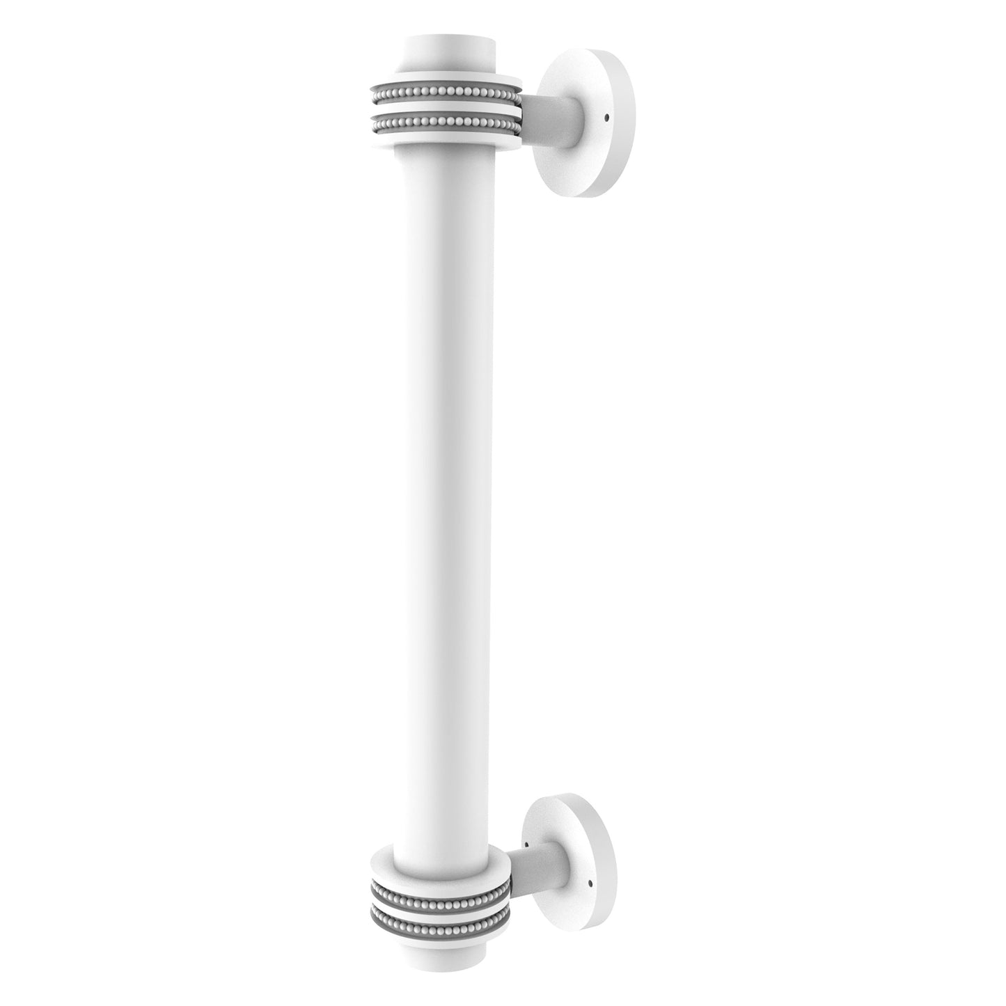 Allied Brass 402D 8" x 2.9" Matte White Solid Brass Door Pull With Dotted Accents