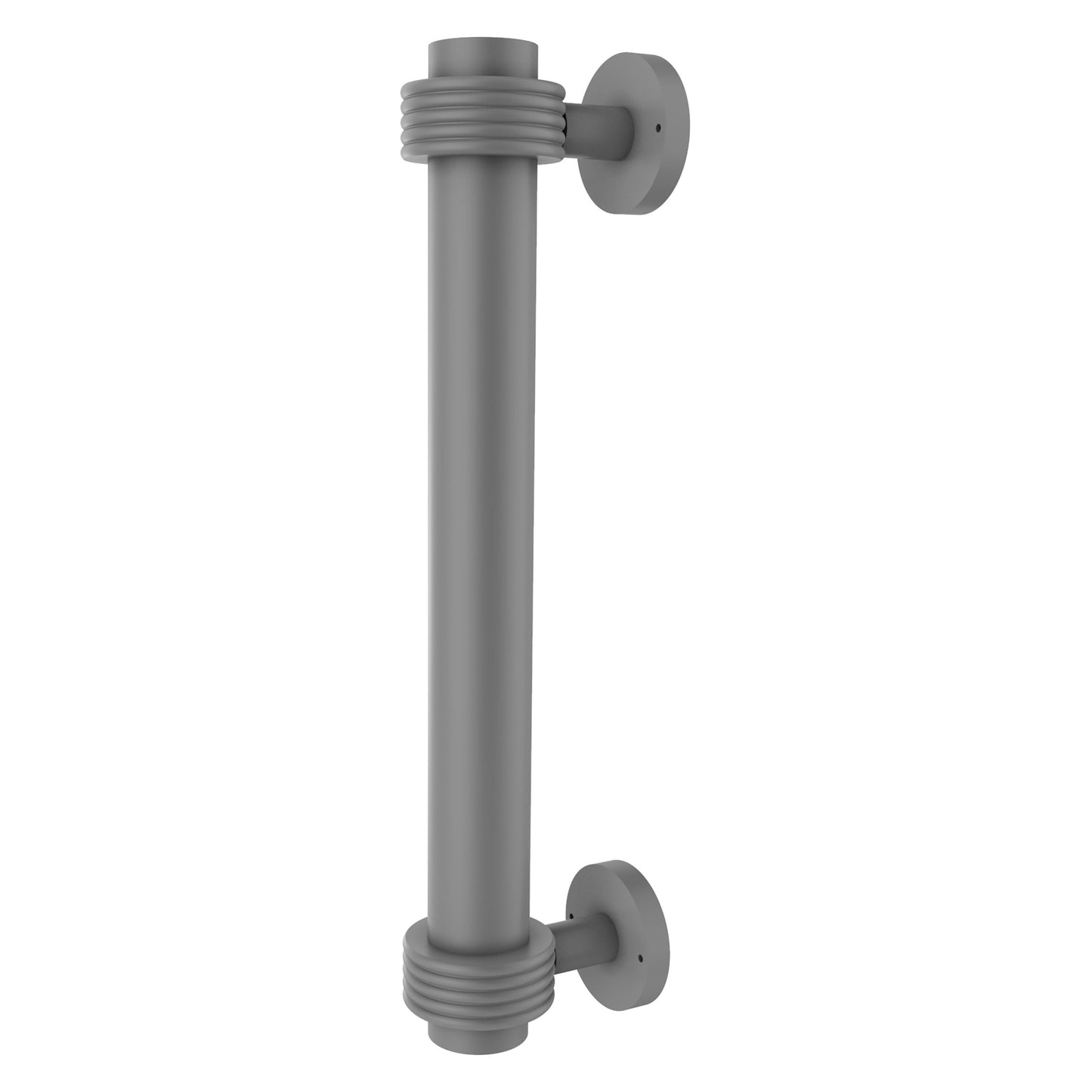 Allied Brass 402G 8" x 2.9" Matte Gray Solid Brass Door Pull With Grooved Accents