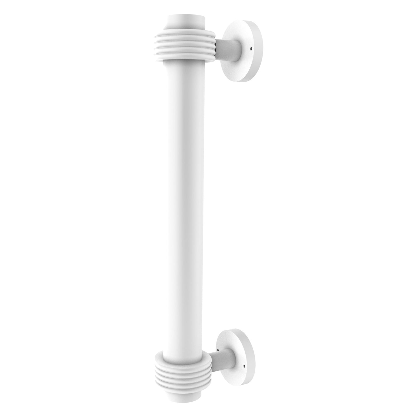 Allied Brass 402G 8" x 2.9" Matte White Solid Brass Door Pull With Grooved Accents
