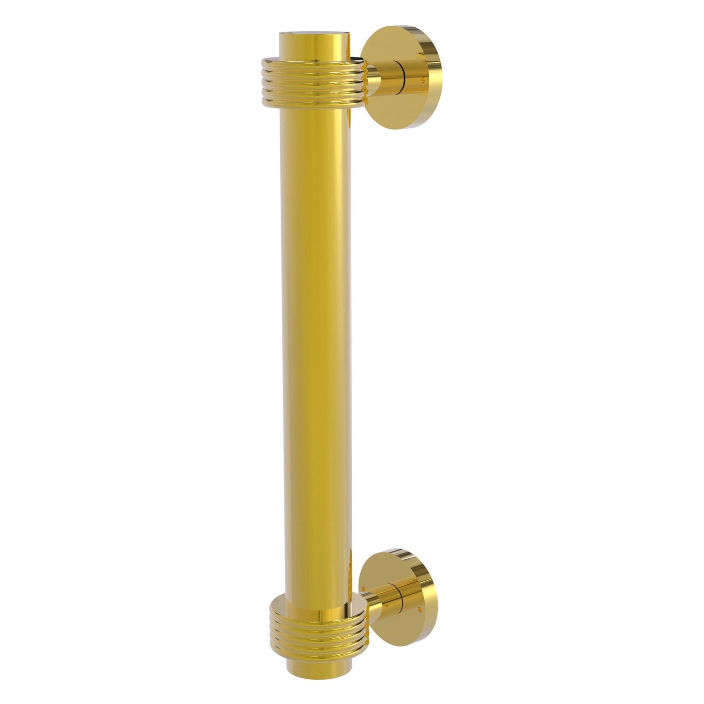 Allied Brass 402G 8" x 2.9" Polished Brass Solid Brass Door Pull With Grooved Accents