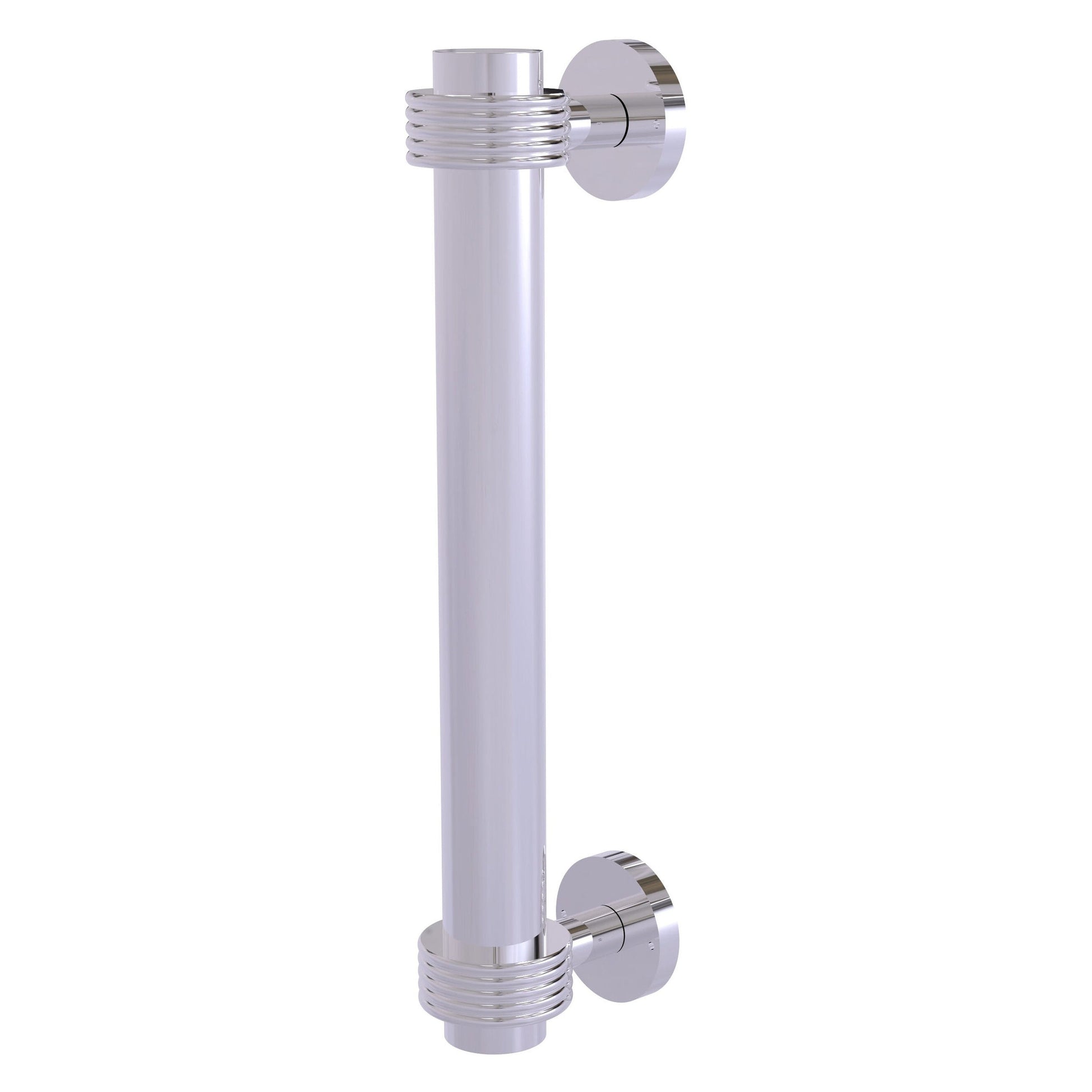 Allied Brass 402G 8" x 2.9" Polished Chrome Solid Brass Door Pull With Grooved Accents