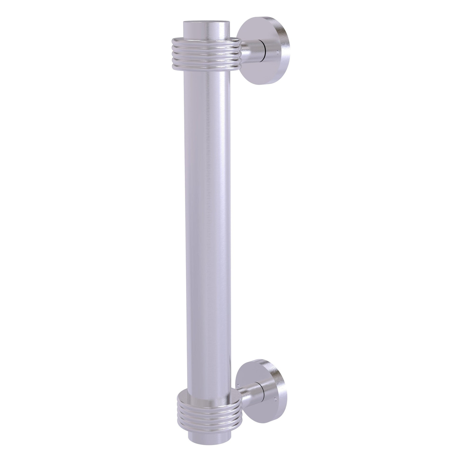 Allied Brass 402G 8" x 2.9" Satin Chrome Solid Brass Door Pull With Grooved Accents