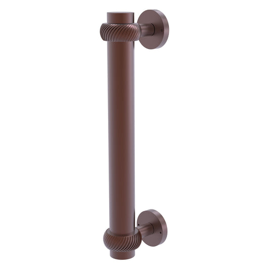 Allied Brass 402T 8" x 2.9" Antique Copper Solid Brass Door Pull With Twisted Accents