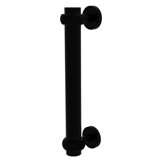 Allied Brass 402T 8" x 2.9" Matte Black Solid Brass Door Pull With Twisted Accents