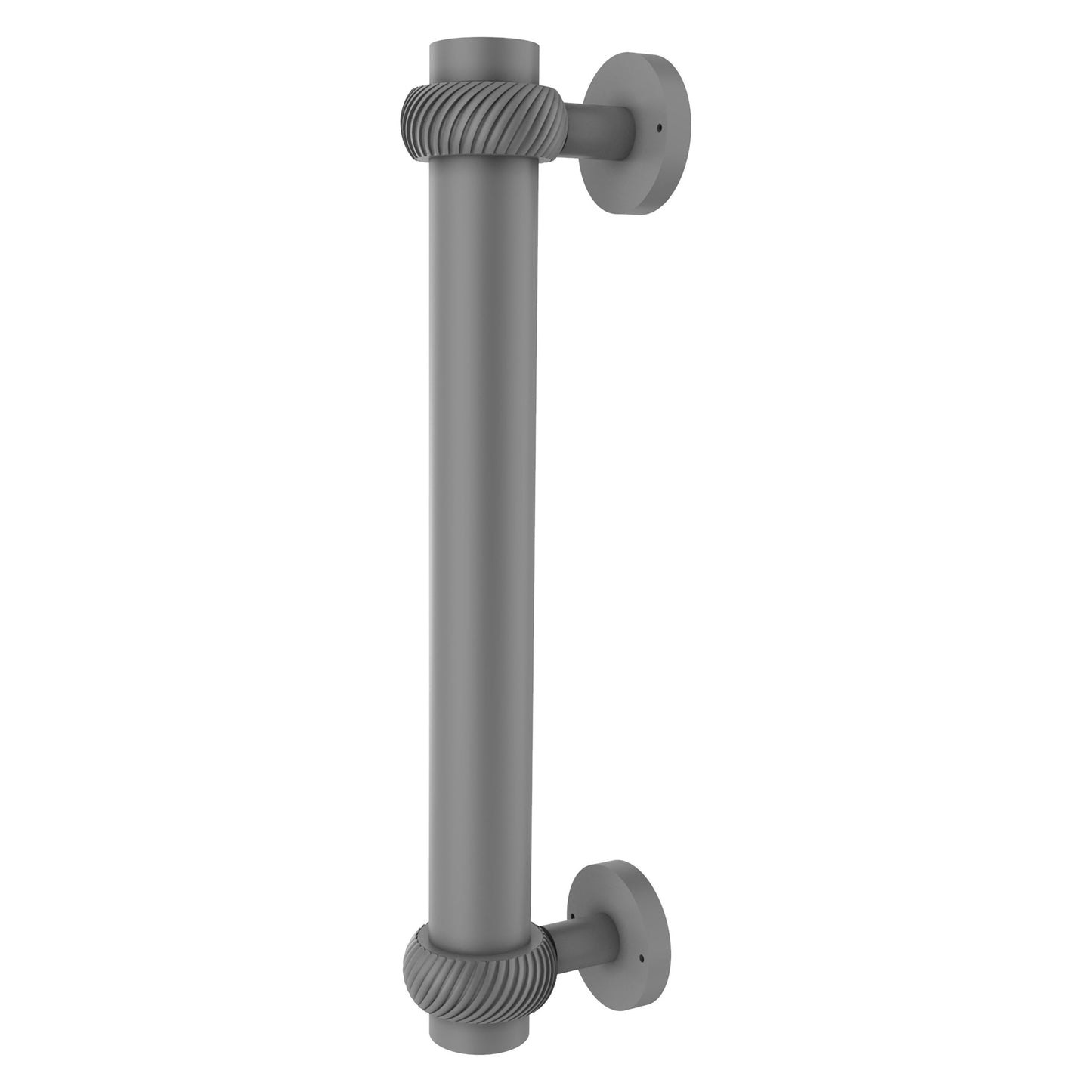 Allied Brass 402T 8" x 2.9" Matte Gray Solid Brass Door Pull With Twisted Accents