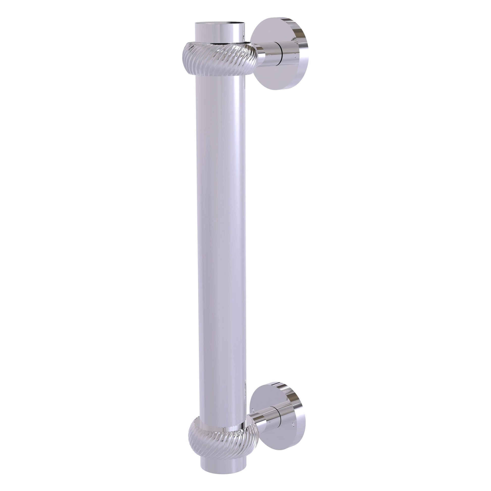 Allied Brass 402T 8" x 2.9" Polished Chrome Solid Brass Door Pull With Twisted Accents