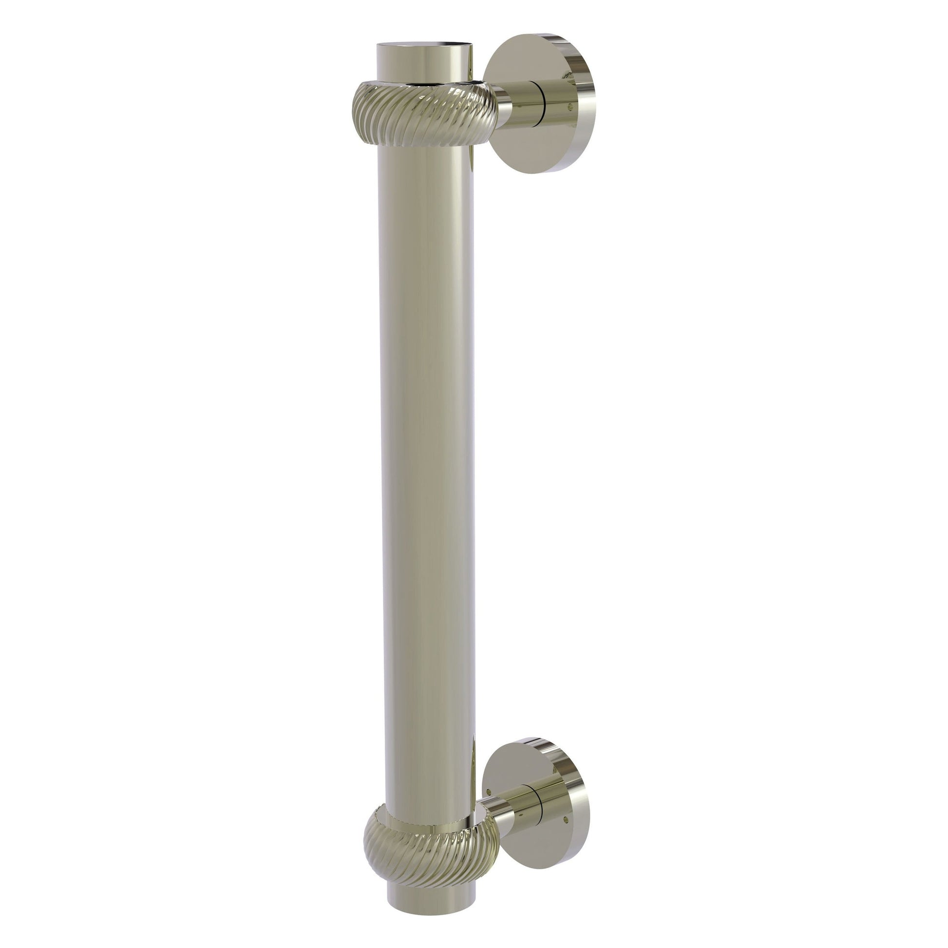 Allied Brass 402T 8" x 2.9" Polished Nickel Solid Brass Door Pull With Twisted Accents