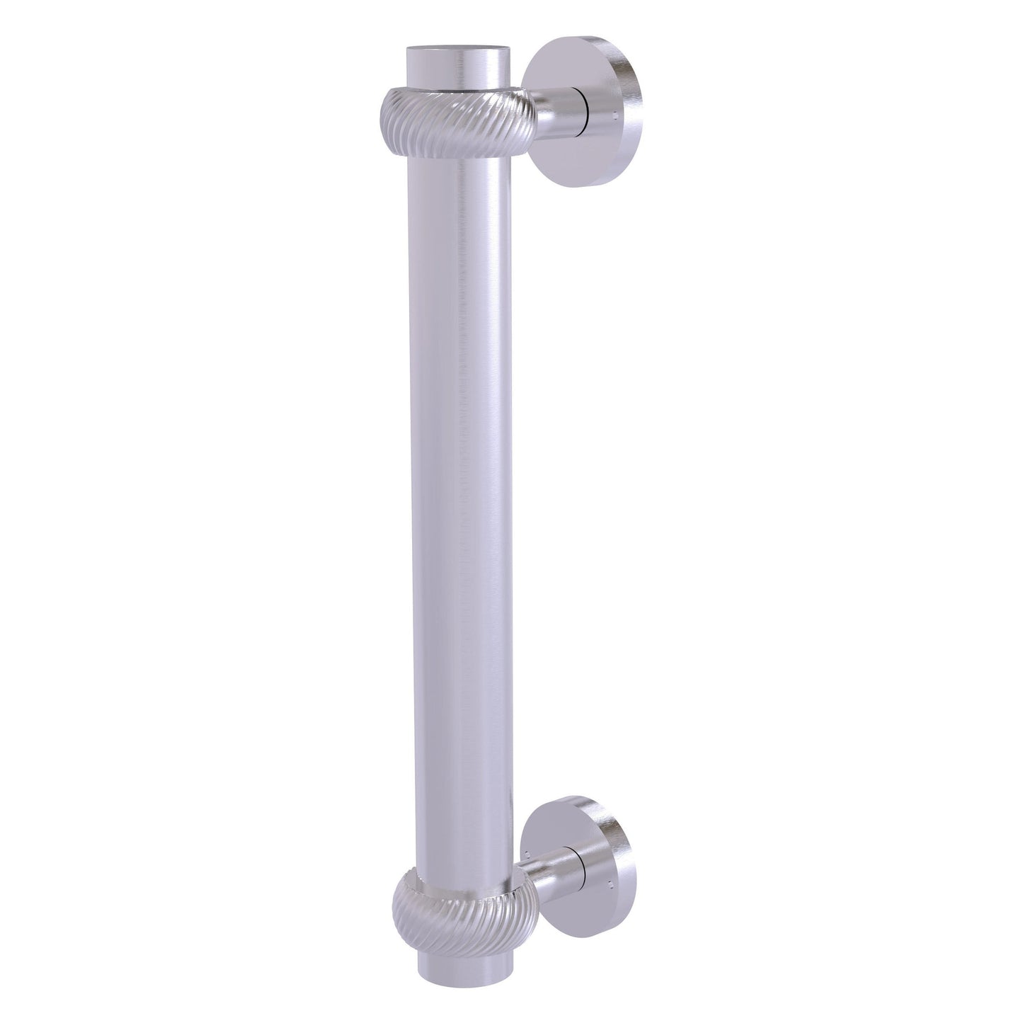 Allied Brass 402T 8" x 2.9" Satin Chrome Solid Brass Door Pull With Twisted Accents